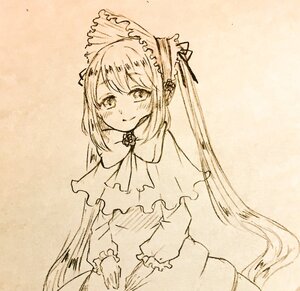 Rating: Safe Score: 0 Tags: 1girl blush closed_mouth dress eyebrows_visible_through_hair hatsune_miku image long_hair long_sleeves looking_at_viewer monochrome shinku smile solo twintails very_long_hair User: admin