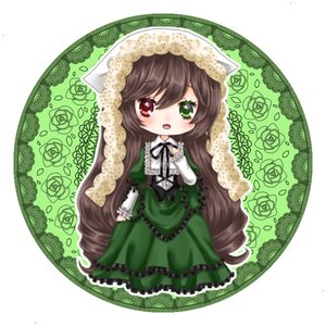 Rating: Safe Score: 0 Tags: 1girl brown_hair chibi dress drill_hair flower frills green_dress green_eyes hat heterochromia image lolita_fashion long_hair long_sleeves open_mouth pink_rose red_eyes rose solo suiseiseki very_long_hair User: admin