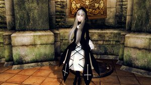 Rating: Safe Score: 0 Tags: 1girl brick_wall chain-link_fence checkered checkered_floor dress floor image long_hair long_sleeves looking_at_viewer pavement solo standing suigintou tile_floor tile_wall tiles wall User: admin