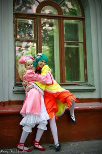 Rating: Safe Score: 0 Tags: 2girls blonde_hair bloomers closed_eyes dark_skin green_hair multiple_cosplay multiple_girls tagme underwear window User: admin
