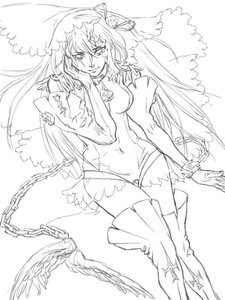 Rating: Safe Score: 0 Tags: 1girl angel_wings boots chain chained cuffs feathered_wings feathers greyscale handcuffs image long_hair monochrome shackles smile solo suigintou thigh_boots thighhighs zipper User: admin