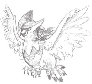 Rating: Safe Score: 0 Tags: bird feathered_wings feathers full_body greyscale image monochrome no_humans solo standing striped suiseiseki talons white_background wings User: admin