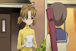 Rating: Safe Score: 0 Tags: 2girls brown_eyes brown_hair glasses holding human indoors kashiwaba_tomoe long_sleeves multiple_girls pair parted_bangs sakurada_nori school_uniform screenshot shirt upper_body yellow_shirt User: admin