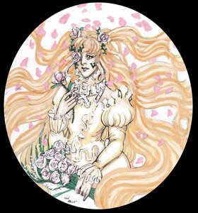 Rating: Safe Score: 0 Tags: 1girl black_border blonde_hair bouquet dress flower hair_flower hair_ornament image kirakishou letterboxed long_hair petals pink_flower pink_rose puffy_sleeves rose solo thorns traditional_media very_long_hair vines white_flower white_rose User: admin