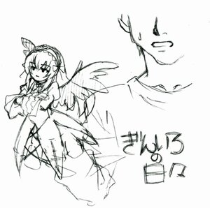 Rating: Safe Score: 0 Tags: 1boy 1girl bangs bare_shoulders blush dress eyebrows_visible_through_hair feathered_wings greyscale hairband image lolita_hairband long_hair long_sleeves monochrome open_mouth ribbon simple_background solo striped suigintou white_background wings User: admin