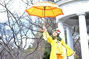 Rating: Safe Score: 0 Tags: 1girl bare_tree closed_eyes day dress flower green_hair hair_flower hair_ornament holding_umbrella kanaria long_sleeves outdoors parasol sky solo tree umbrella yellow_dress User: admin