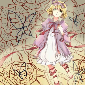 Rating: Safe Score: 0 Tags: 1girl blonde_hair bow cross-laced_footwear dress frilled_dress frills green_eyes hina_ichigo hinaichigo image leg_ribbon long_sleeves looking_at_viewer puffy_sleeves red_ribbon ribbon short_hair silk solo spider_web User: admin