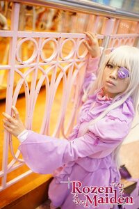 Rating: Safe Score: 0 Tags: 1girl bangs barasuishou blurry bow depth_of_field dress eyepatch frills indoors lips long_hair long_sleeves solo very_long_hair User: admin