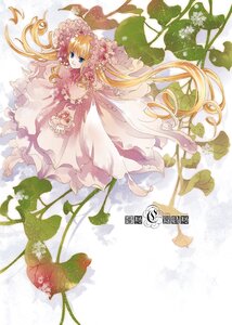 Rating: Safe Score: 0 Tags: 1girl blonde_hair blue_eyes dress flower hair_flower hair_ornament image leaf long_hair long_sleeves pink_dress plant shinku solo very_long_hair vines wide_sleeves User: admin