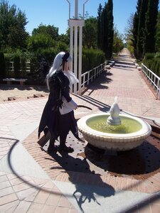 Rating: Safe Score: 0 Tags: 1girl blue_sky building chain-link_fence cloud day fence fishnets long_hair outdoors silver_hair sky solo standing suigintou tree User: admin