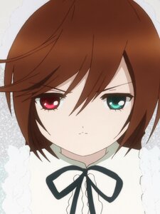 Rating: Safe Score: 0 Tags: 1 1girl bangs black_neckwear black_ribbon brown_hair closed_mouth face frills hair_between_eyes image looking_at_viewer neck_ribbon red_eyes ribbon short_hair simple_background solo souseiseki suiseiseki User: admin