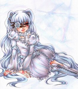 Rating: Safe Score: 0 Tags: 1girl boots dress eyepatch flower frills hair_ornament image kirakishou long_hair marker_(medium) pastel_(medium) rose solo traditional_media twintails very_long_hair watercolor_(medium) User: admin