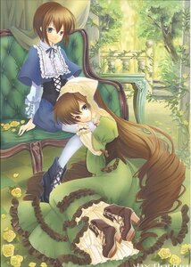 Rating: Safe Score: 0 Tags: 2girls blonde_hair blue_eyes boots brown_hair dress flower frills green_dress green_eyes heterochromia image long_hair long_sleeves looking_at_viewer multiple_girls pair pantyhose red_eyes rose short_hair siblings sisters sitting souseiseki suiseiseki twins very_long_hair watering_can yellow_flower yellow_rose User: admin