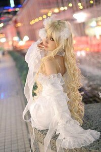 Rating: Safe Score: 0 Tags: 1girl bare_shoulders blonde_hair blurry bokeh dark_skin depth_of_field dress kirakishou lips long_hair solo stained_glass strapless_dress very_long_hair wedding_dress white_dress User: admin
