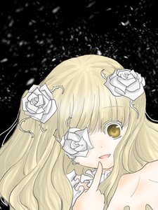 Rating: Safe Score: 0 Tags: 1girl blonde_hair eyepatch flower hair_flower hair_ornament image kirakishou long_hair portrait rose solo thorns white_flower white_rose yellow_eyes User: admin