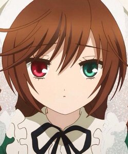 Rating: Safe Score: 0 Tags: 1girl bangs black_neckwear black_ribbon brown_hair closed_mouth eyebrows_visible_through_hair frills image looking_at_viewer neck_ribbon red_eyes ribbon short_hair solo suiseiseki User: admin