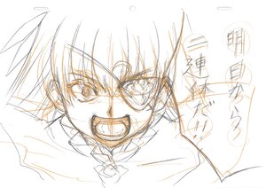Rating: Safe Score: 0 Tags: 1girl auto_tagged barasuishou close-up face image monochrome sketch smile solo User: admin