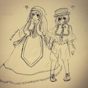 Rating: Safe Score: 0 Tags: 2girls bow bug butterfly capelet chain dress hat image insect long_hair long_sleeves maribel_hearn monochrome multiple_girls pair short_hair souseiseki standing suiseiseki usami_renko very_long_hair User: admin