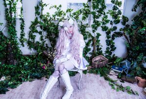 Rating: Safe Score: 0 Tags: 1girl animal_ears dress ivy kirakishou leaf long_hair overgrown plant sitting solo tail tree vines User: admin