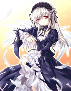 Rating: Safe Score: 0 Tags: 1girl akeome aoi_kumiko black_ribbon cross-laced_clothes detached_collar dress feathered_wings feathers frills gothic_lolita hairband happy_new_year head_tilt image juliet_sleeves lolita_fashion lolita_hairband long_hair long_sleeves looking_at_viewer new_year outline pink_eyes puffy_sleeves red_eyes ribbon rozen_maiden silver_hair simple_background skirt_hold smile solo suigintou white_wings wings User: admin