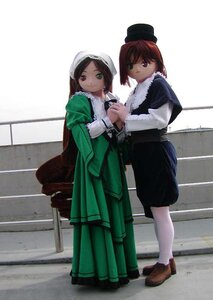 Rating: Safe Score: 0 Tags: 2girls bangs brown_footwear brown_hair dress green_dress hat holding_hands long_hair long_sleeves multiple_cosplay multiple_girls pantyhose shoes short_hair souseiseki standing suiseiseki tagme top_hat white_legwear User: admin