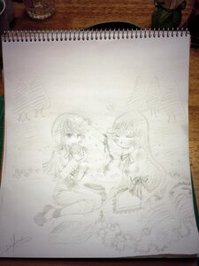 Rating: Safe Score: 0 Tags: 2girls closed_eyes dated dress flower hair_flower hair_ornament image instrument long_hair monochrome multiple_girls photo signature solo suiseiseki traditional_media User: admin