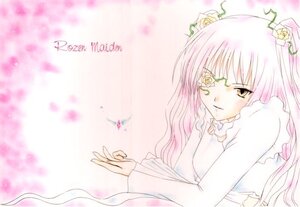 Rating: Safe Score: 0 Tags: 1girl flower frills hair_flower image kirakishou long_hair long_sleeves looking_at_viewer pink_background pink_hair solo striped upper_body yellow_eyes User: admin