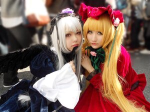 Rating: Safe Score: 0 Tags: 2girls blonde_hair blue_eyes blurry blurry_background blurry_foreground depth_of_field dress flower lips long_hair long_sleeves looking_at_viewer multiple_cosplay multiple_girls photo red_eyes shinku siblings sisters suigintou tagme very_long_hair User: admin
