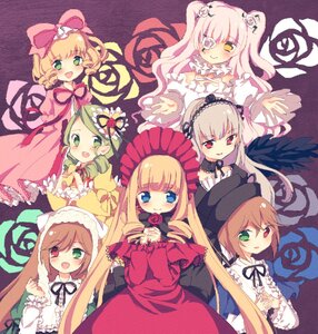 Rating: Safe Score: 0 Tags: 6+girls :d blonde_hair blue_eyes blush bonnet bow brown_hair dress drill_hair everyone eyepatch flower frills green_eyes green_hair hairband hat head_scarf heterochromia hina_ichigo image kanaria long_hair long_sleeves looking_at_viewer multiple multiple_girls open_mouth pink_bow pink_hair red_eyes rose shinku short_hair siblings silver_hair sisters smile souseiseki suigintou suiseiseki tagme twins twintails very_long_hair wings User: admin