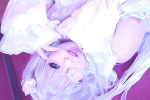 Rating: Safe Score: 0 Tags: 1girl auto_tagged bangs blue_eyes flower hair_flower hair_ornament kirakishou lips long_hair looking_at_viewer lying purple_theme solo vertical_stripes User: admin