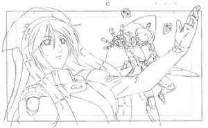 Rating: Safe Score: 0 Tags: 1girl bodysuit greyscale hat image long_hair monochrome multiple_girls sketch solo suiseiseki uniform User: admin