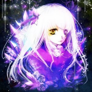 Rating: Safe Score: 0 Tags: 1girl bangs barasuishou blue_rose bug dress flower hair_ornament image insect long_hair looking_at_viewer purple_dress purple_flower purple_rose purple_theme rose solo upper_body yellow_eyes User: admin