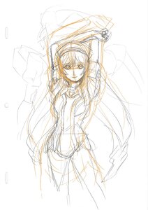 Rating: Safe Score: 0 Tags: 1girl arms_up breasts image long_hair medium_breasts monochrome navel sketch solo suigintou User: admin