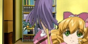 Rating: Safe Score: 0 Tags: 2girls blonde_hair blurry blurry_foreground bookshelf bow depth_of_field drill_hair green_eyes hair_bow hina_ichigo hinaichigo image library long_hair motion_blur multiple_girls photo pink_bow purple_hair red_bow solo User: admin