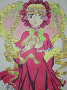 Rating: Safe Score: 0 Tags: 1girl auto_tagged blonde_hair blue_eyes bonnet bow dress drill_hair image long_hair long_sleeves looking_at_viewer marker_(medium) pink_bow red_dress ringlets shinku simple_background solo stuffed_animal traditional_media twin_drills twintails very_long_hair User: admin