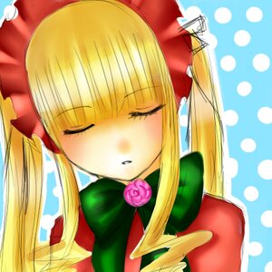 Rating: Safe Score: 0 Tags: 1girl blonde_hair blush bow bowtie closed_eyes flower halftone halftone_background image long_hair pink_rose polka_dot polka_dot_background rose shinku sidelocks solo twintails User: admin