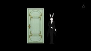 Rating: Safe Score: 0 Tags: animal_ears black_hair bunny_ears formal image laplace_no_ma necktie screenshot solo standing suit User: admin
