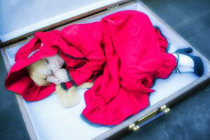 Rating: Safe Score: 0 Tags: 1girl blonde_hair closed_eyes dress indoors long_sleeves lying on_side shinku shoes sleeping solo User: admin