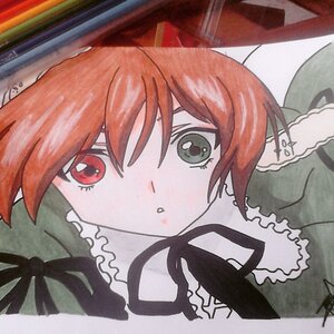 Rating: Safe Score: 0 Tags: 1girl blush bow frills hair_bow image long_sleeves looking_at_viewer marker_(medium) photo red_eyes red_hair sekibanki shikishi signature solo suiseiseki traditional_media white_background User: admin