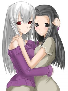 Rating: Safe Score: 0 Tags: 2girls black_hair blush dress hug image kakizaki_megu long_hair long_sleeves looking_at_viewer multiple_girls pantyhose purple_dress red_eyes silver_hair simple_background solo suigintou yuri User: admin