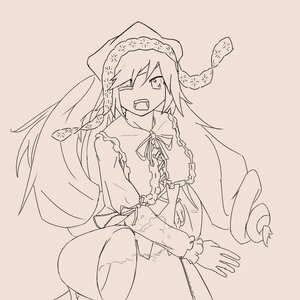 Rating: Safe Score: 0 Tags: 1girl auto_tagged braid image long_hair long_sleeves monochrome open_mouth sharp_teeth simple_background solo suiseiseki User: admin