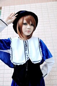 Rating: Safe Score: 0 Tags: 1girl chain-link_fence dress fence hat long_sleeves looking_at_viewer orange_hair photo short_hair solo souseiseki tiles User: admin