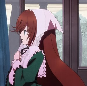 Rating: Safe Score: 0 Tags: 1girl brown_hair dress frills from_side green_dress green_eyes image long_hair long_sleeves profile solo suiseiseki window User: admin