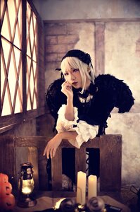 Rating: Safe Score: 0 Tags: 1girl blonde_hair dress gothic_lolita indoors lips long_sleeves solo suigintou window User: admin