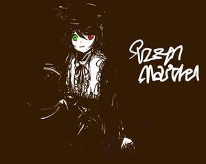 Rating: Safe Score: 0 Tags: 1girl brown_background dress green_eyes heterochromia image long_hair looking_at_viewer red_eyes simple_background solo souseiseki spot_color suiseiseki twintails User: admin