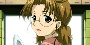 Rating: Safe Score: 0 Tags: 1girl :d bangs brown_eyes brown_hair cup glasses human indoors looking_at_viewer open_mouth rimless_eyewear sakurada_nori screenshot shouji sliding_doors smile solo User: admin