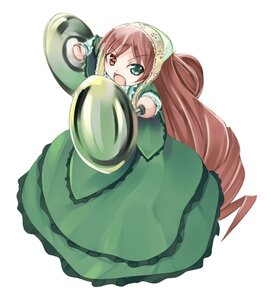Rating: Safe Score: 0 Tags: 1girl :d asa_(swallowtail) brown_hair dress frills green_dress green_eyes grey_hair heterochromia image layered_dress long_hair long_sleeves lowres open_mouth outstretched_arms red_eyes rozen_maiden simple_background smile solo standing suiseiseki vertical_stripes very_long_hair watering_can white_background User: admin