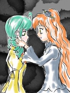 Rating: Safe Score: 0 Tags: 2girls blush eye_contact flower green_eyes hair_ornament image kanaria kirakishou long_hair looking_at_another multiple_girls open_mouth orange_hair pair profile yuri User: admin