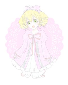 Rating: Safe Score: 0 Tags: 1girl :d blonde_hair bow dress drill_hair frills green_eyes hair_bow hina_ichigo hinaichigo image long_sleeves open_mouth pink_bow smile solo striped twin_drills User: admin