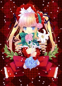 Rating: Safe Score: 0 Tags: 1girl argyle argyle_background argyle_legwear blonde_hair blue_eyes bouquet checkered checkered_background checkered_floor checkered_kimono chess_piece dress drill_hair flower hair_ribbon image long_hair plaid_background red_dress ribbon rose shinku smile solo tile_floor tiles User: admin